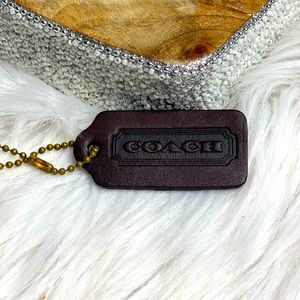 Dark brown leather Coach hangtag NWOT